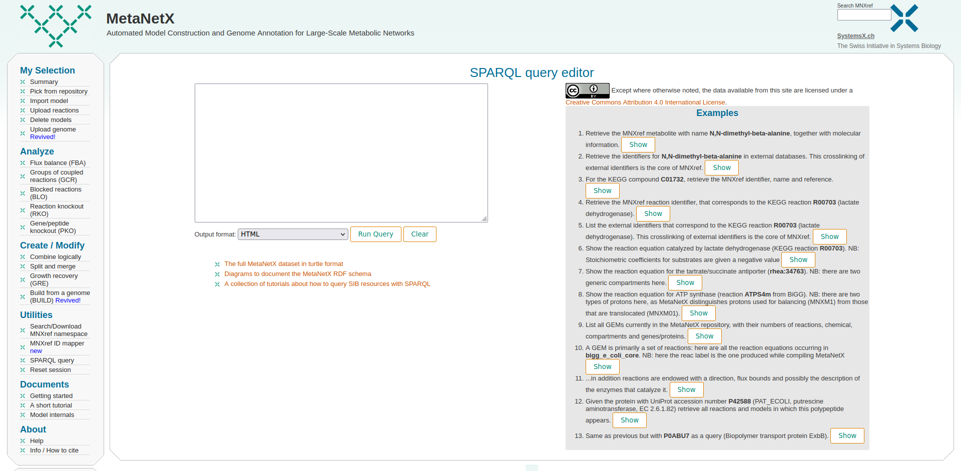 MetaNetX SPARQL endpoint
